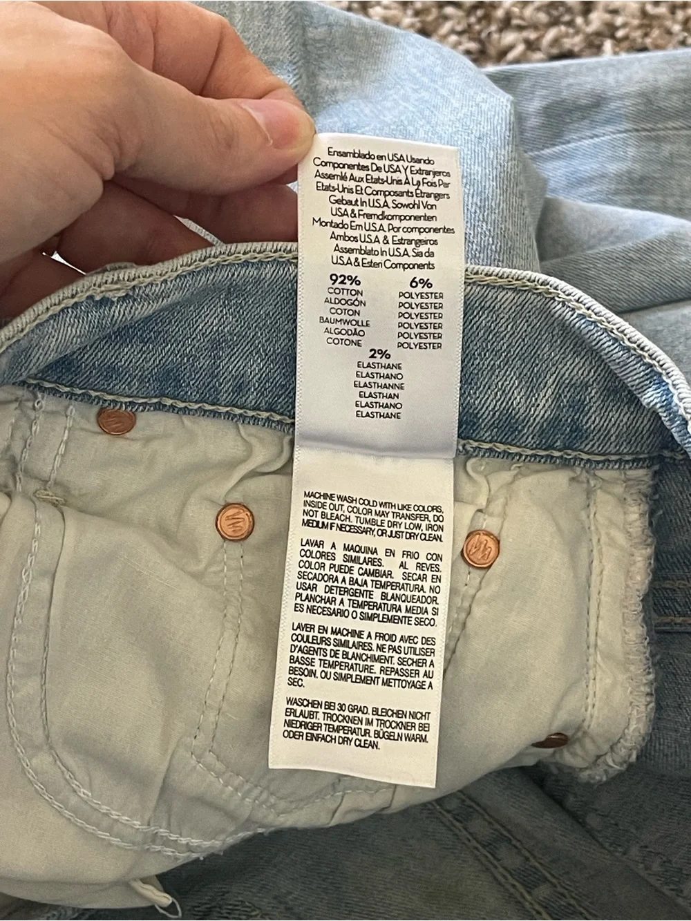 MOTHER The Weekender Fray Action Shot Jeans Women's 27 Light Wash Distressed USA - Picture 13 of 16